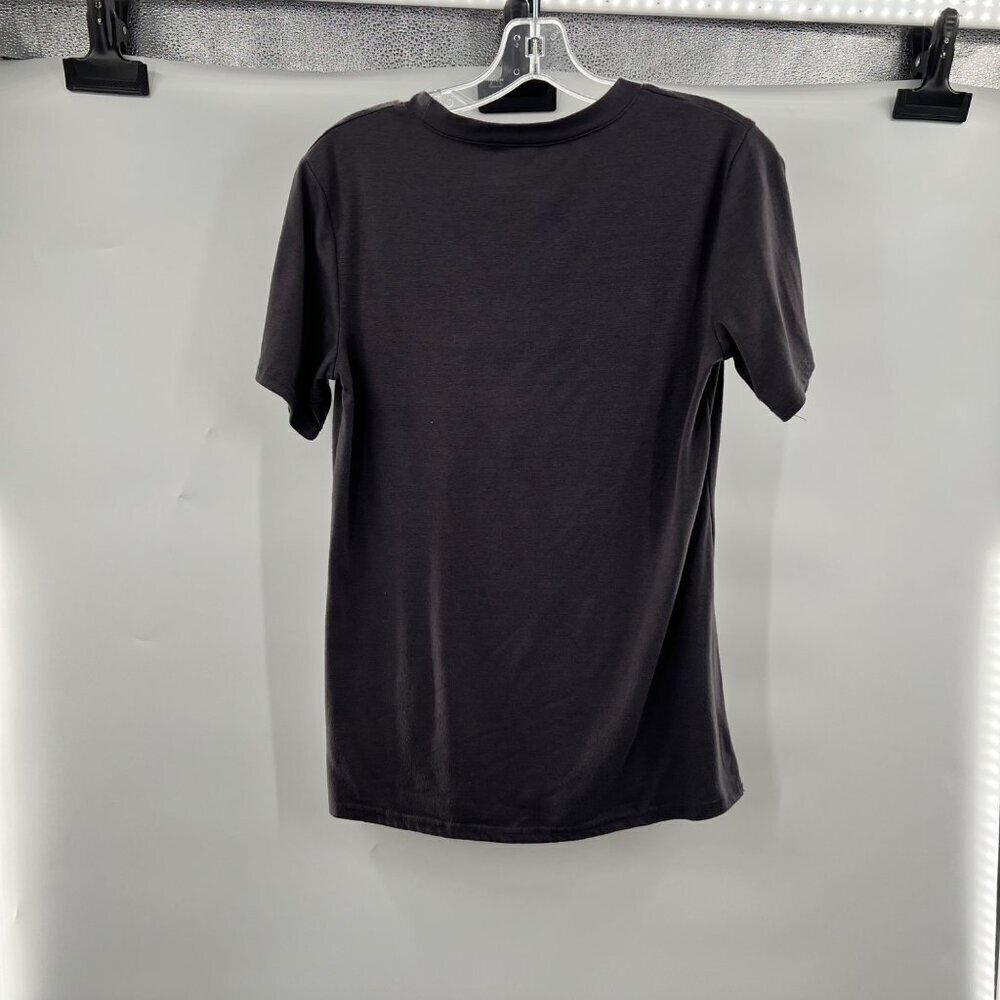 C Women's Short Sleeve Heart Pocket T-Shirt Black/White Size Small - Picture 5 of 8
